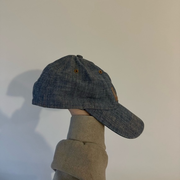 Carhartt Ball Cap Hat Baseball Denim Chambray Blue Cotton Logo Workwear Utility - Picture 2 of 7